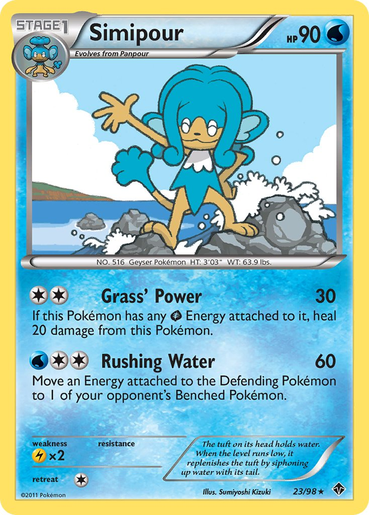 Simipour Pokémon card