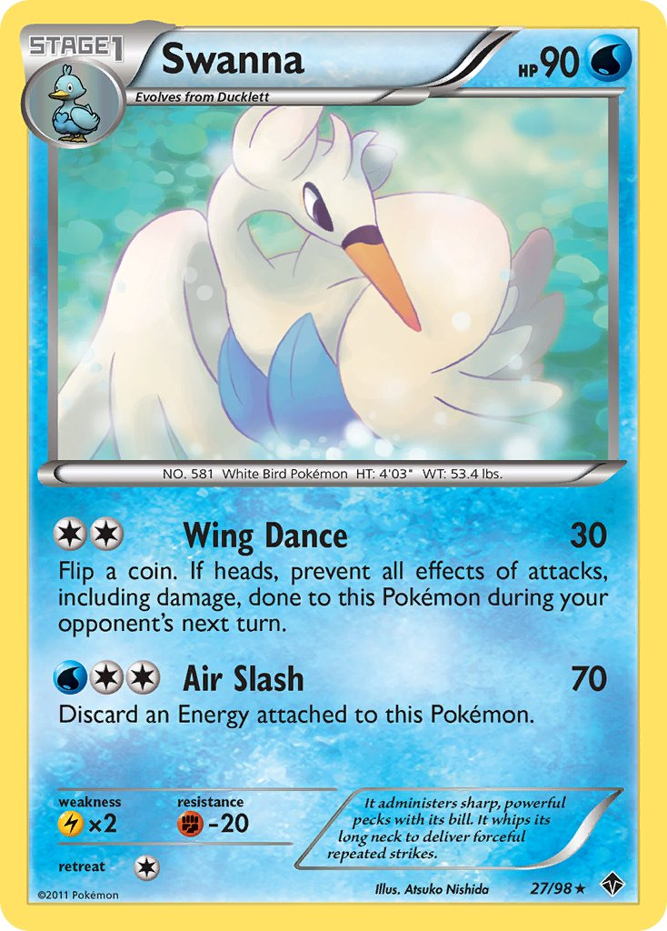 Swanna Pokémon card