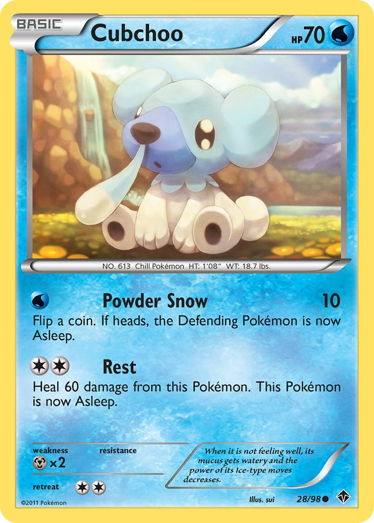 Cubchoo Pokémon card