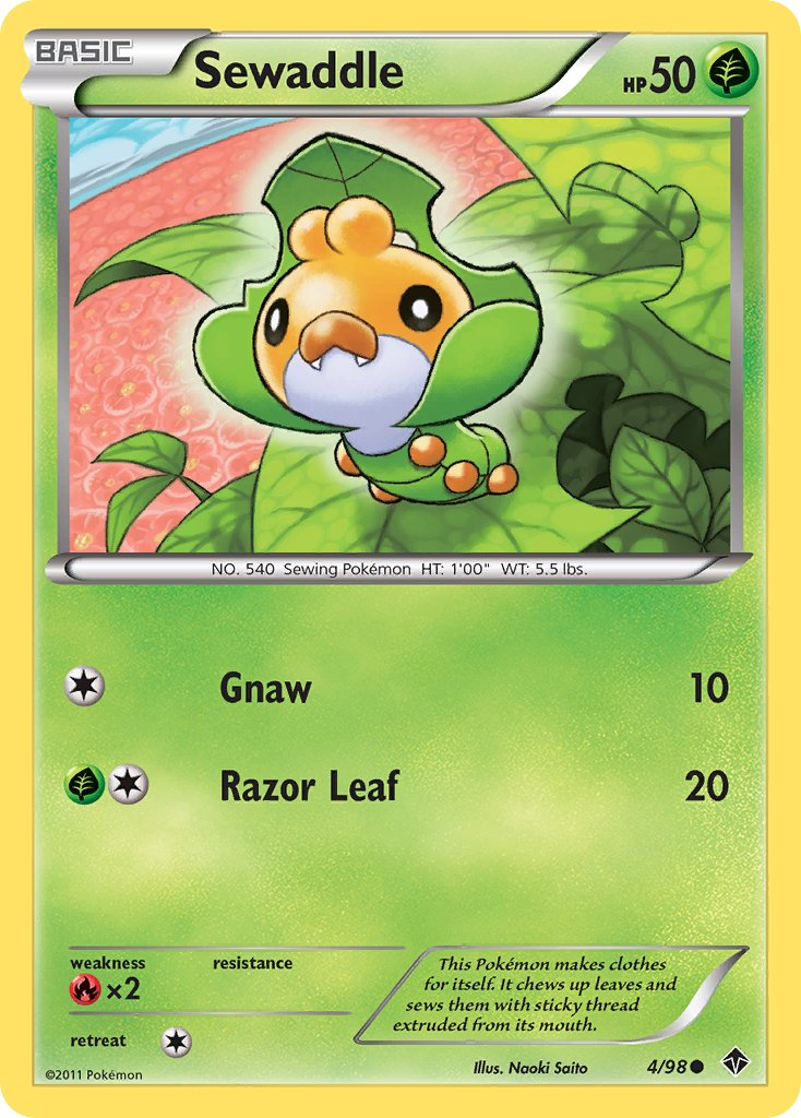 Sewaddle Pokémon card
