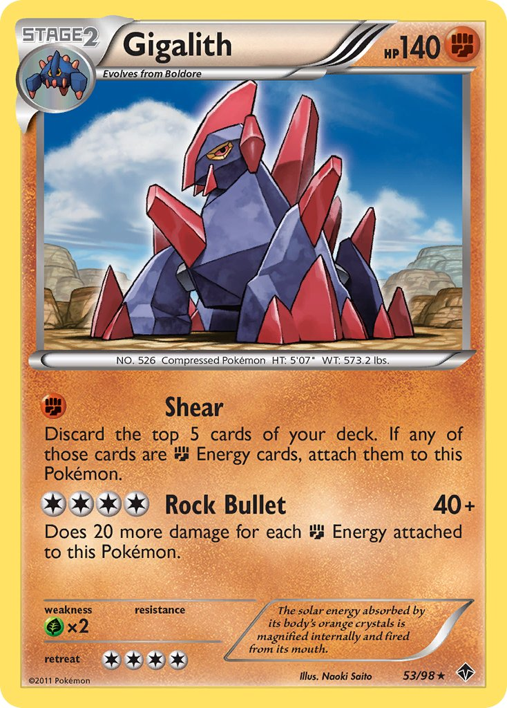 Gigalith Pokémon card