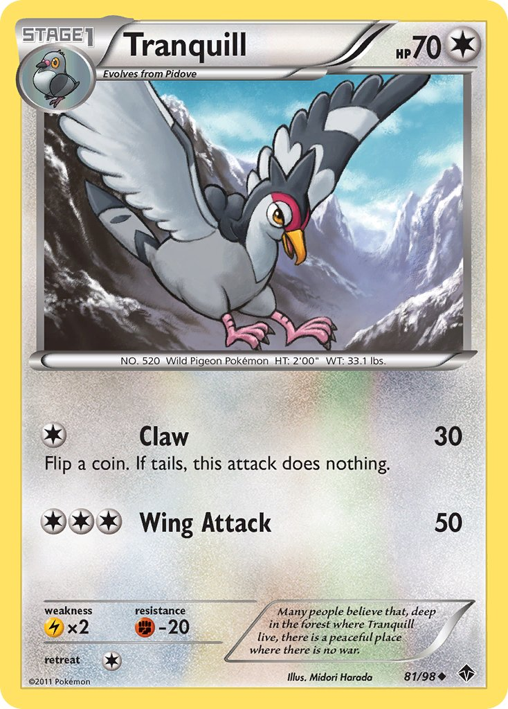 Tranquill Pokémon card