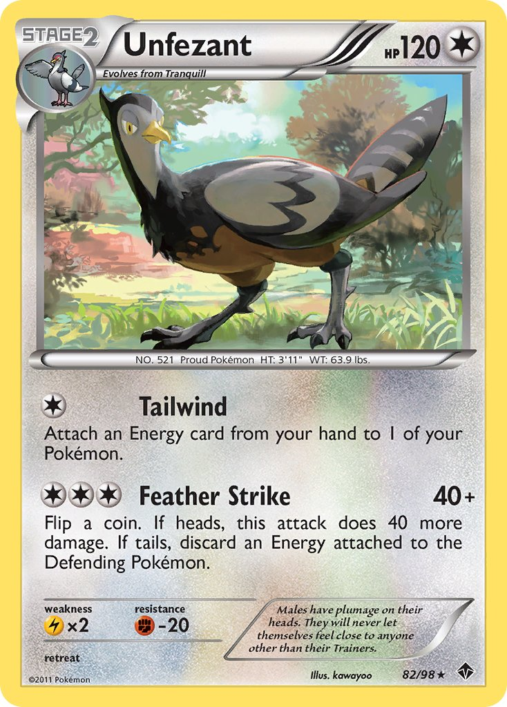Unfezant Pokémon card
