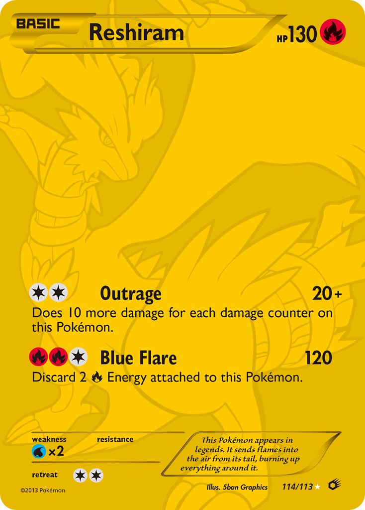 Reshiram Pokémon card