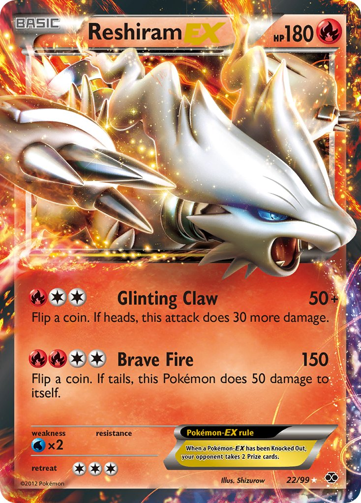 Reshiram EX Pokémon card
