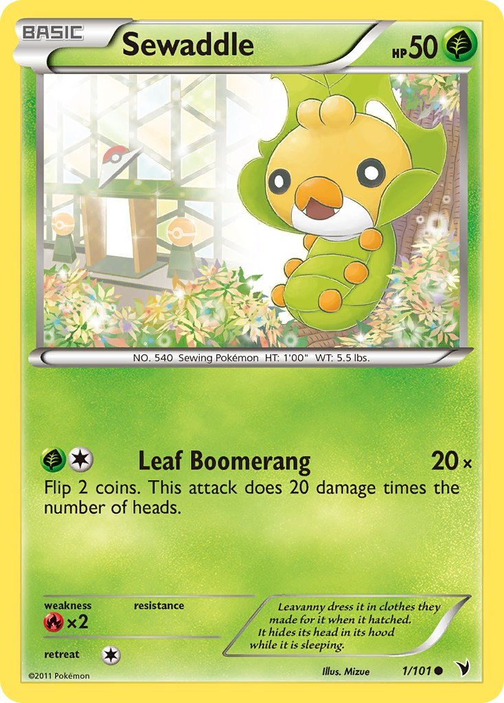Sewaddle Pokémon card