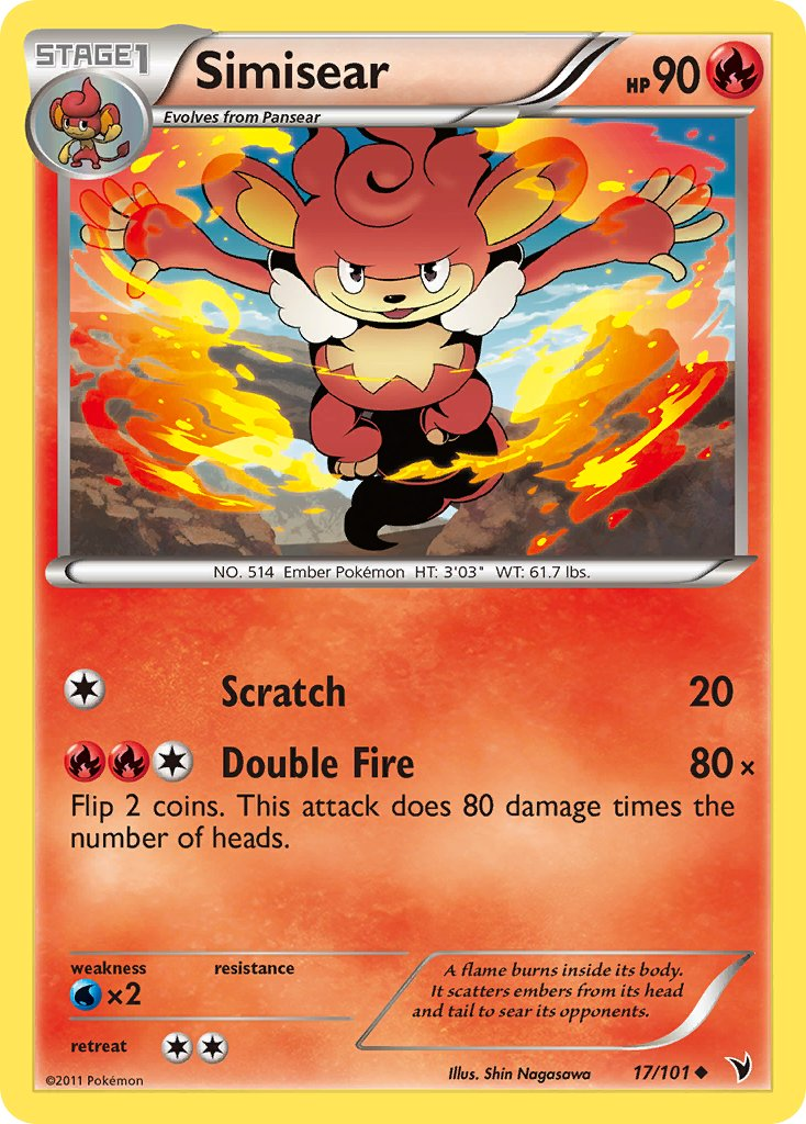 Simisear Pokémon card