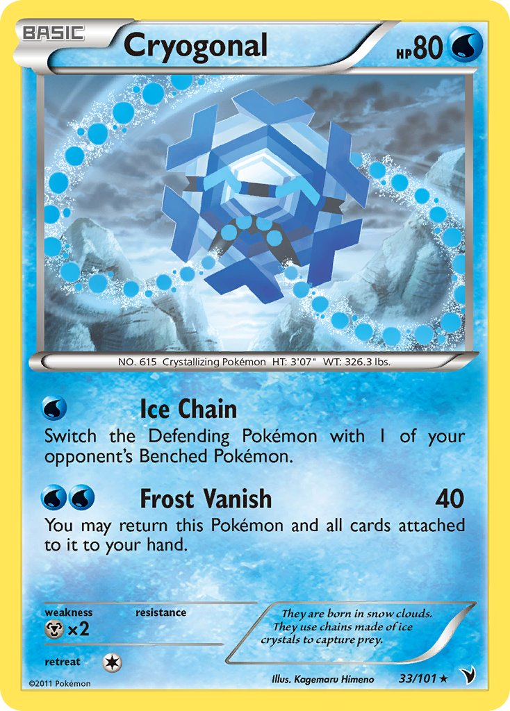 Cryogonal Pokémon card