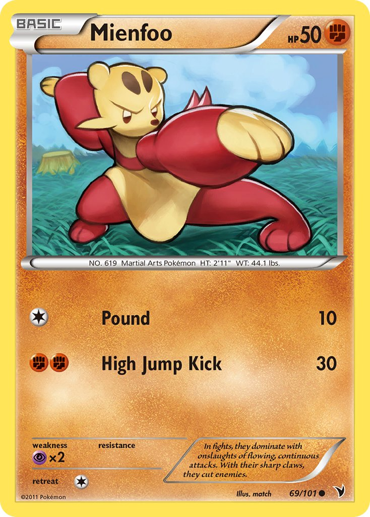 Mienfoo Pokémon card