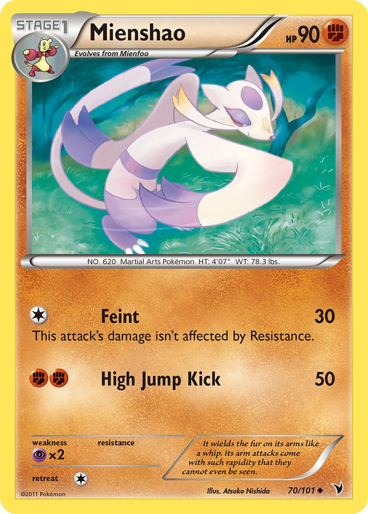Mienshao Pokémon card