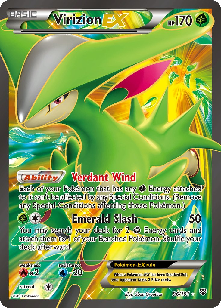 Virizion EX Pokémon card