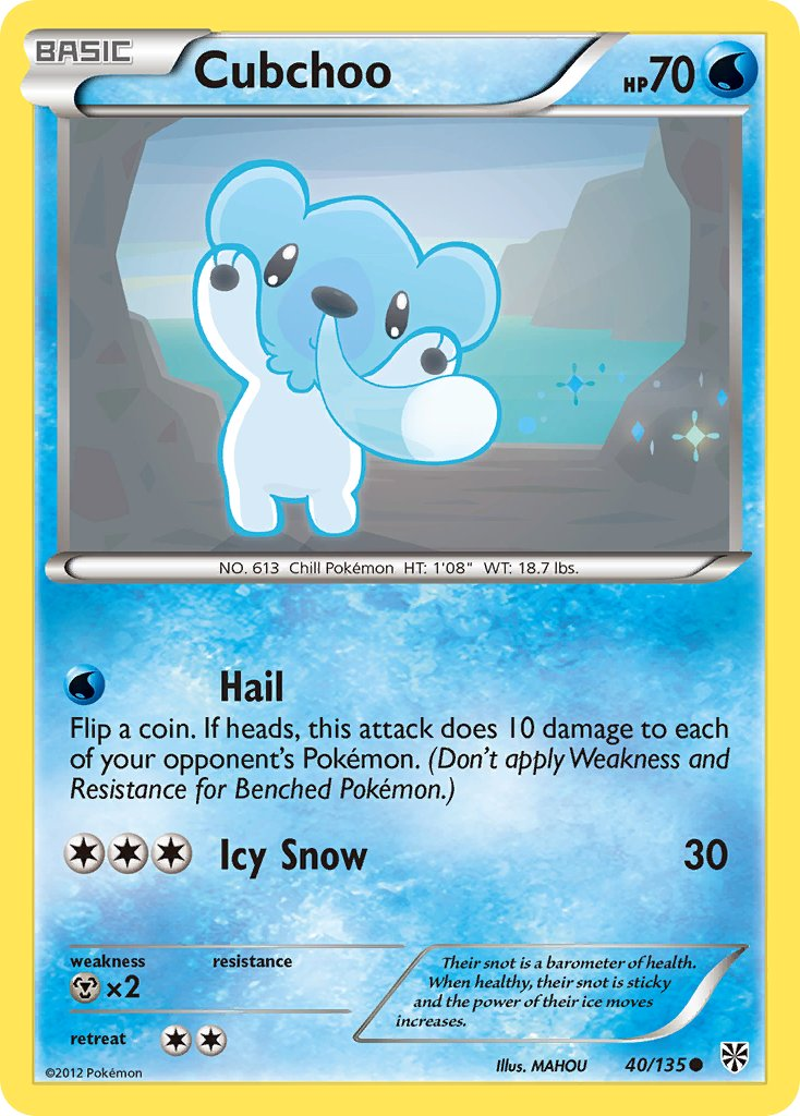 Cubchoo Pokémon card