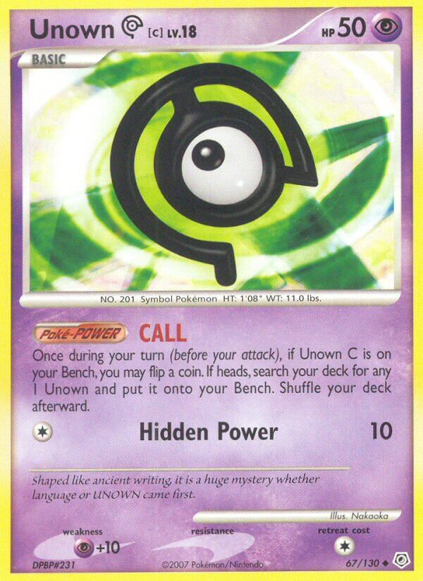 Unown C Pokémon card