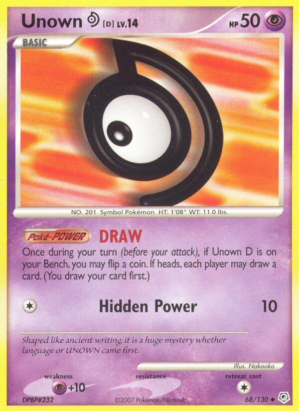 Unown D Pokémon card