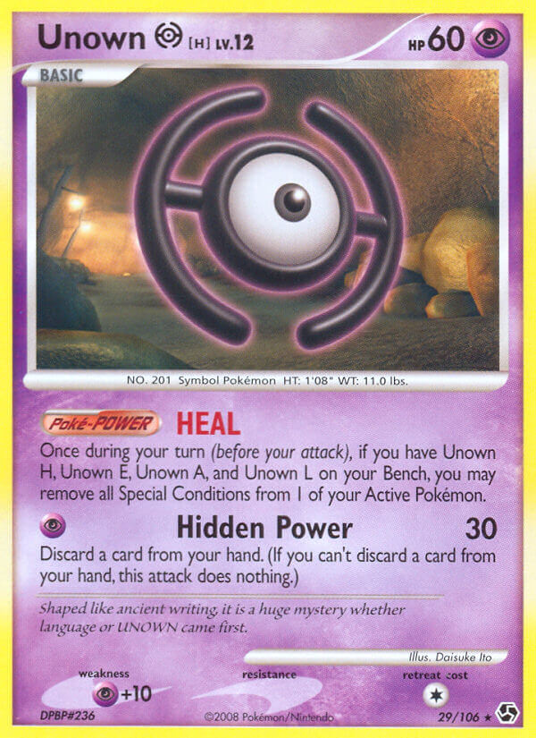 Unown H Pokémon card