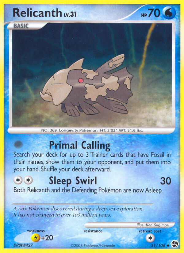Relicanth Pokémon card