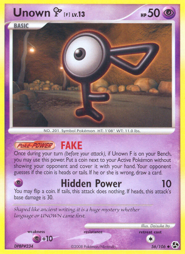 Unown F Pokémon card