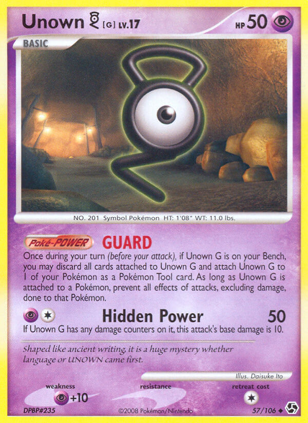 Unown G Pokémon card