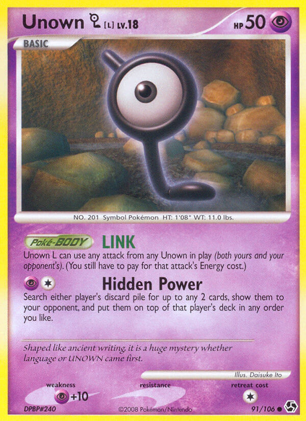 Unown L Pokémon card