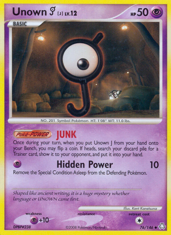 Unown J Pokémon card
