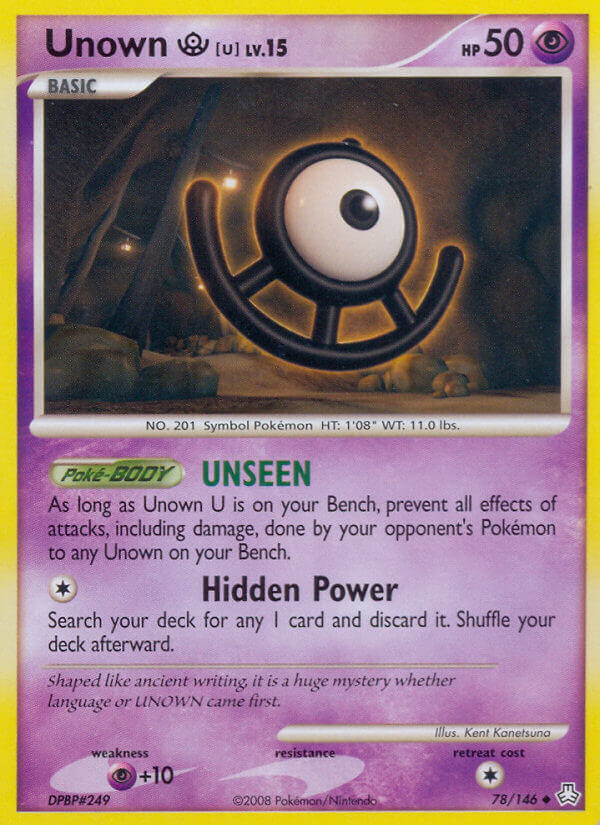 Unown U Pokémon card