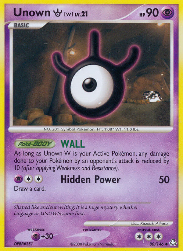Unown W Pokémon card