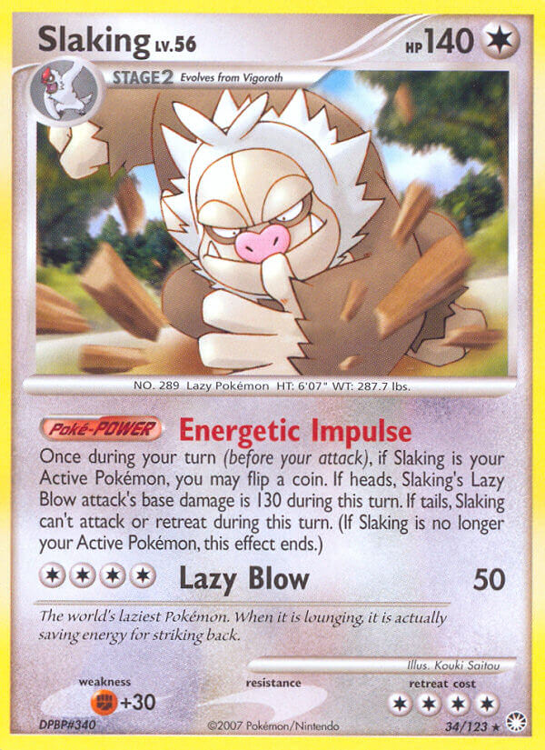 Slaking Pokémon card