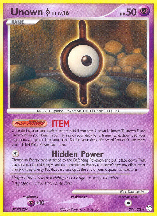 Unown I Pokémon card