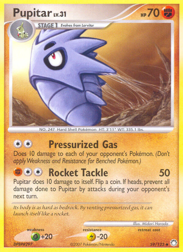 Pupitar Pokémon card