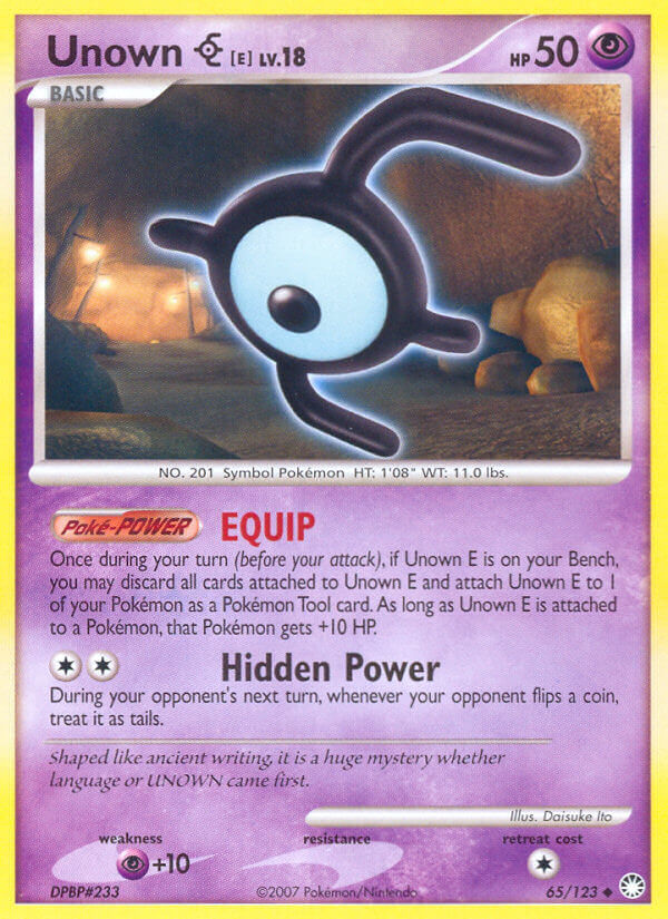 Unown E Pokémon card