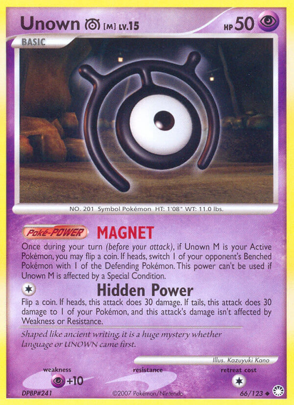 Unown M Pokémon card