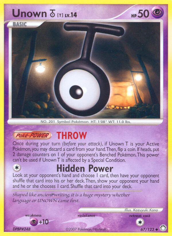 Unown T Pokémon card