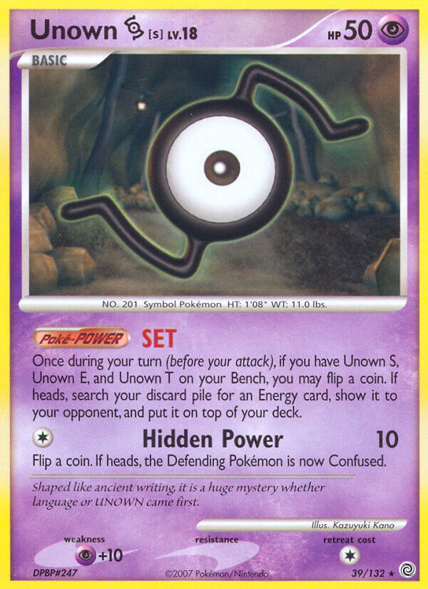 Unown S Pokémon card