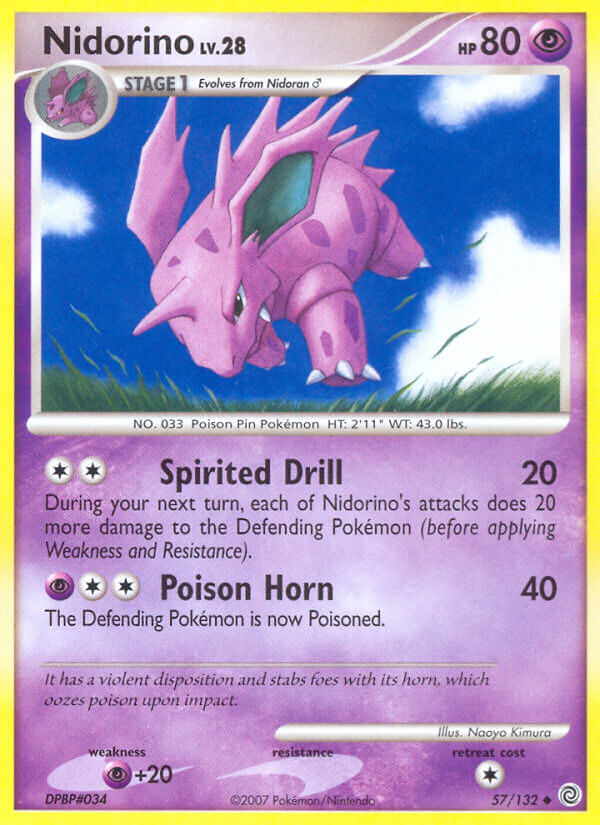 Nidorino Pokémon card