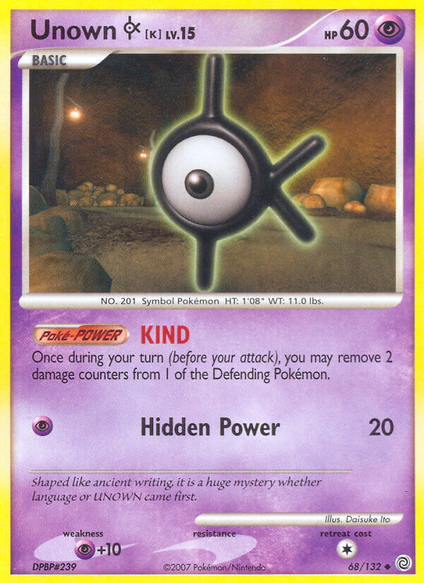 Unown K Pokémon card