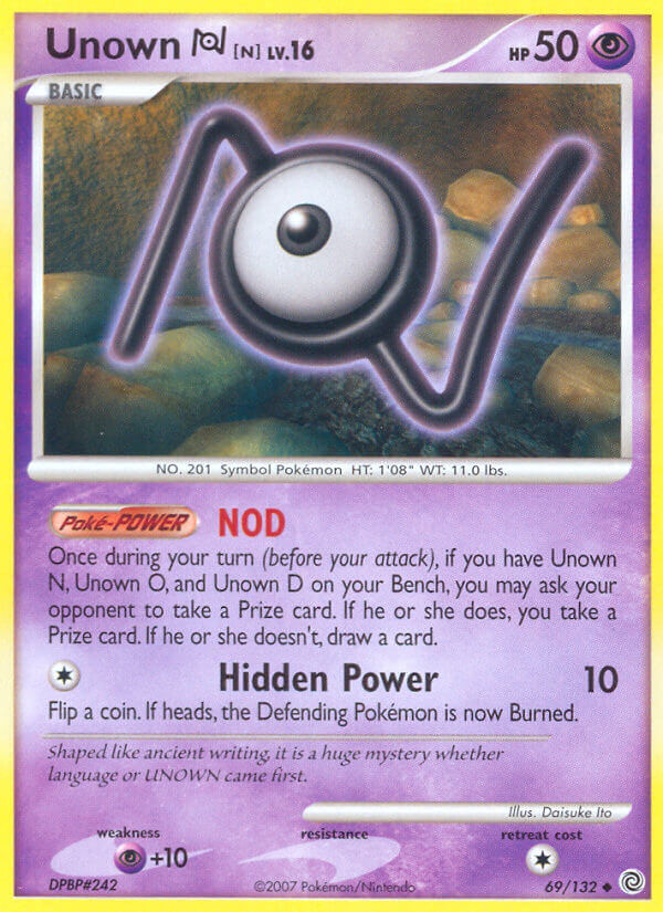 Unown N Pokémon card