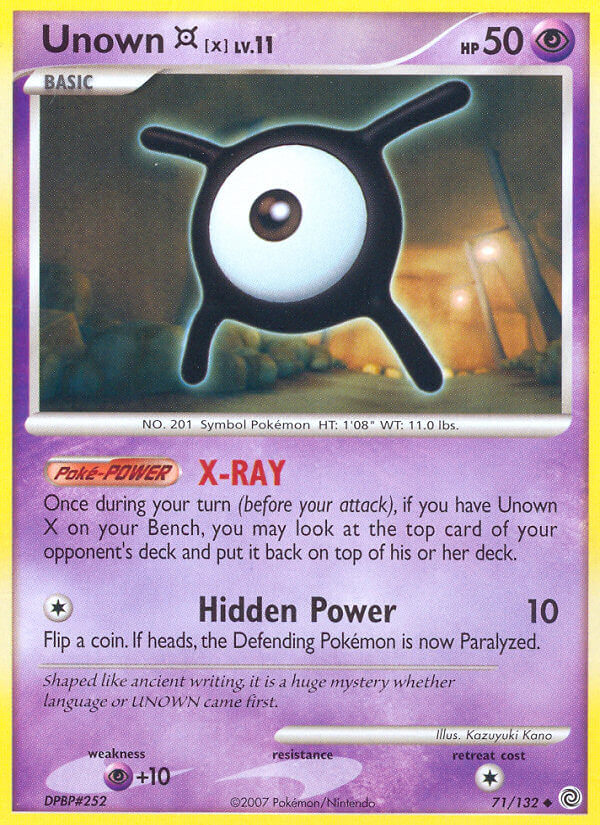 Unown X Pokémon card
