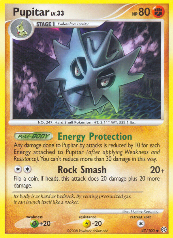 Pupitar Pokémon card