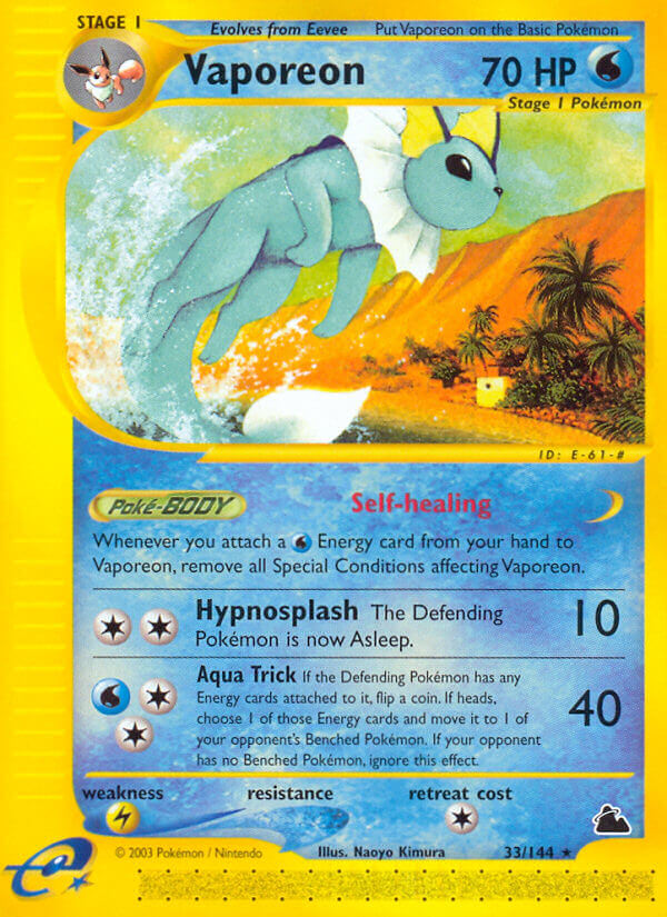 Vaporeon Pokémon card
