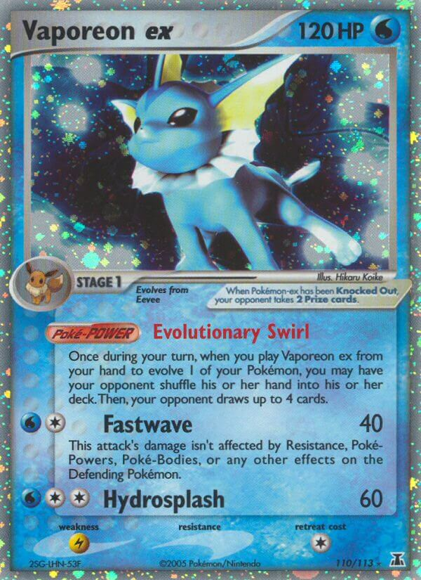 Vaporeon ex Pokémon card