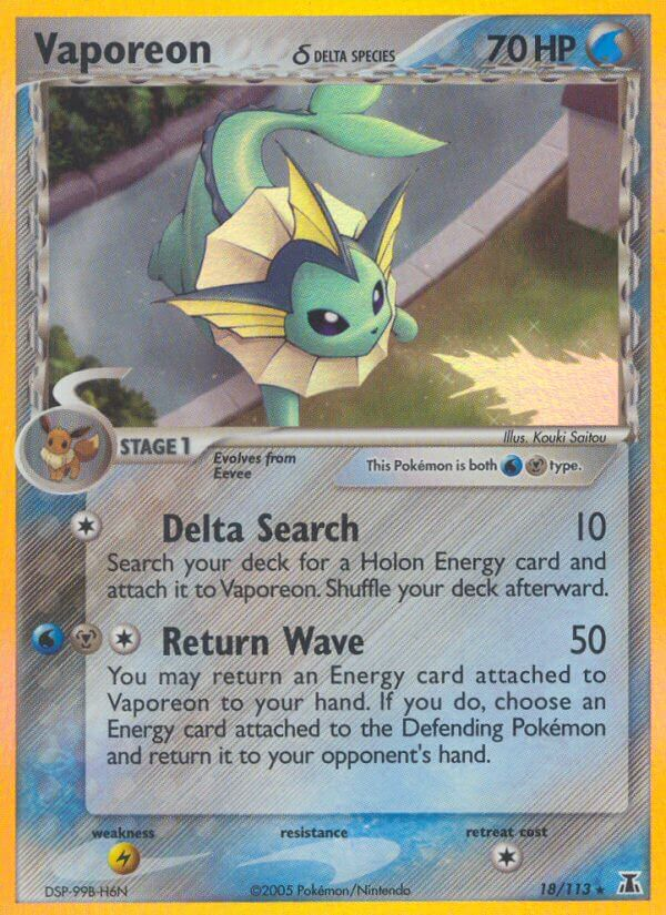 Vaporeon δ Pokémon card
