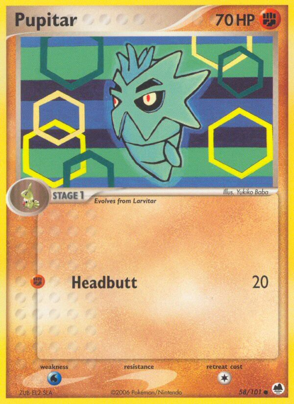 Pupitar Pokémon card