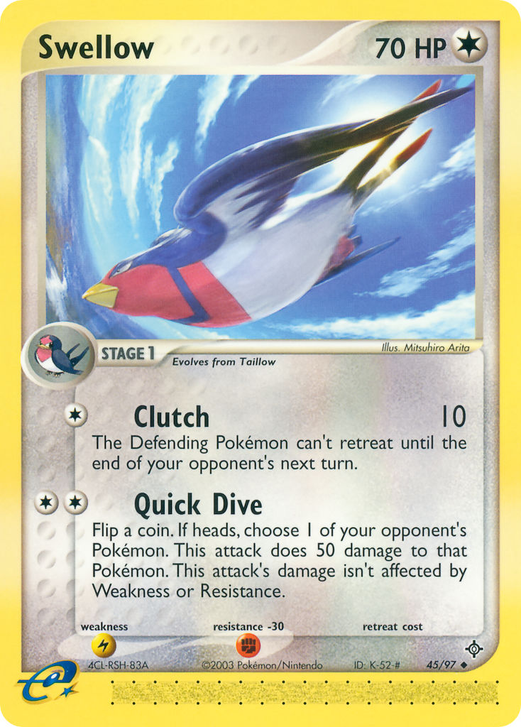 Swellow Pokémon card