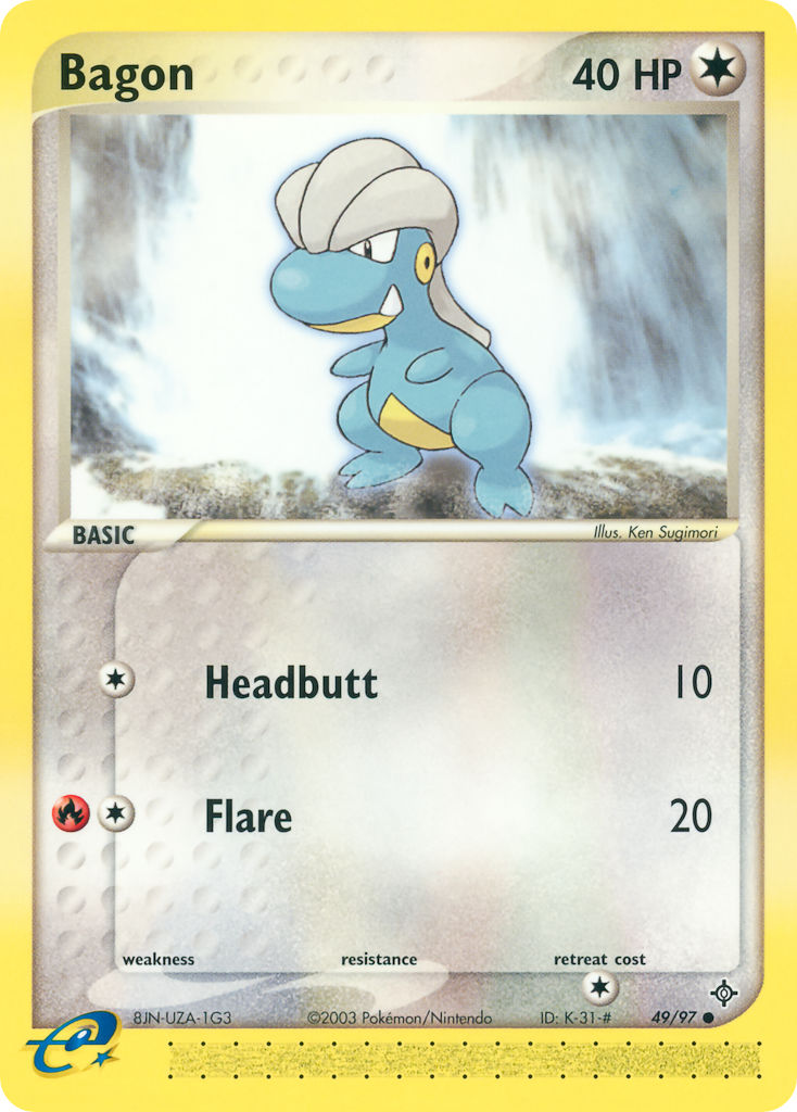 Bagon Pokémon card