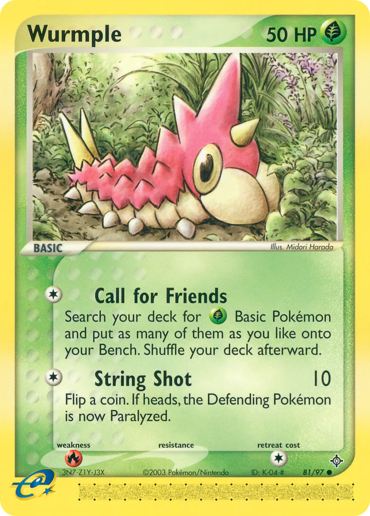 Wurmple Pokémon card