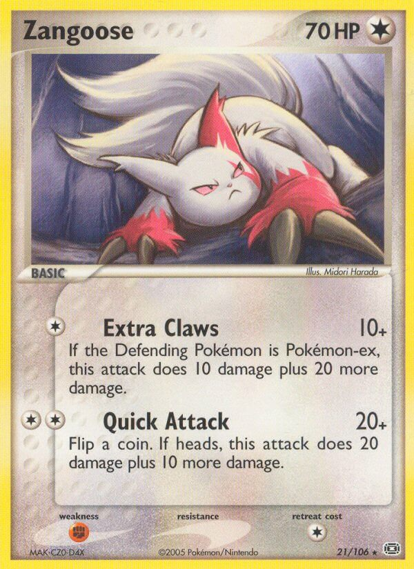 Zangoose Pokémon card