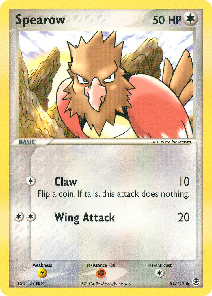 Spearow Pokémon card