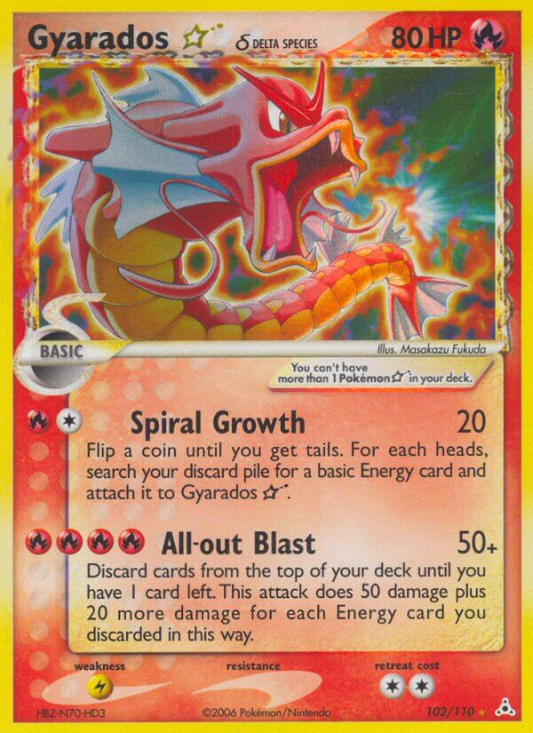 Gyarados Star δ Pokémon card