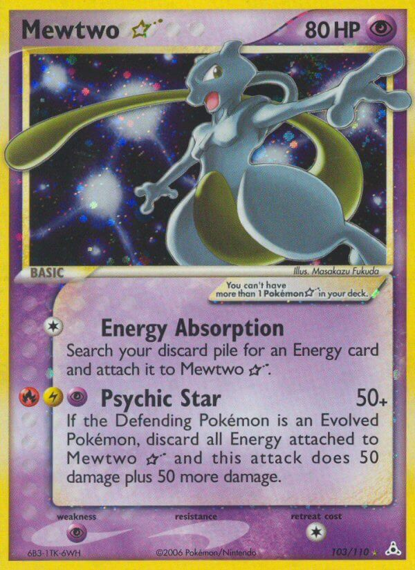 Mewtwo Star Pokémon card