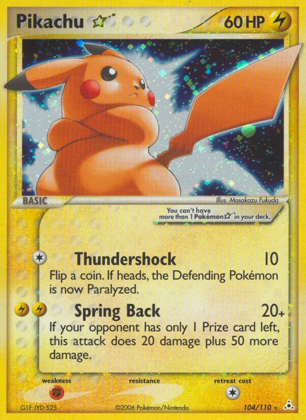 Pikachu Star Pokémon card